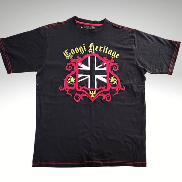 COOGI Heritage T-Shirt Mens XL Black Embroidery Graphic Short Sleeve Crew Neck - Picture 2 of 8